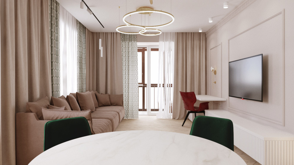 Звонкий интерьер для яркой хозяйки. Квартира в Новосибирске