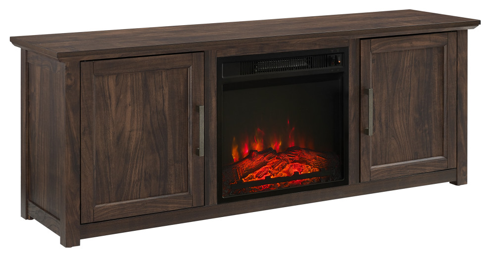 Camden 58" Low Profile TV Stand With Fireplace Transitional