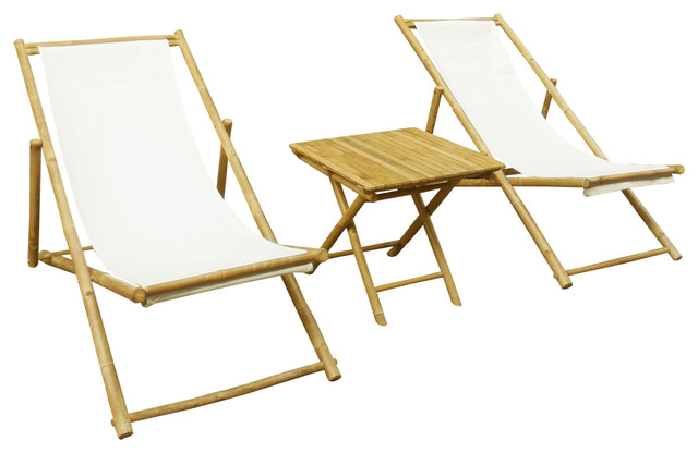 Bamboo Lounge Chair Set With Table Outdoor Lounge Sets By Zero