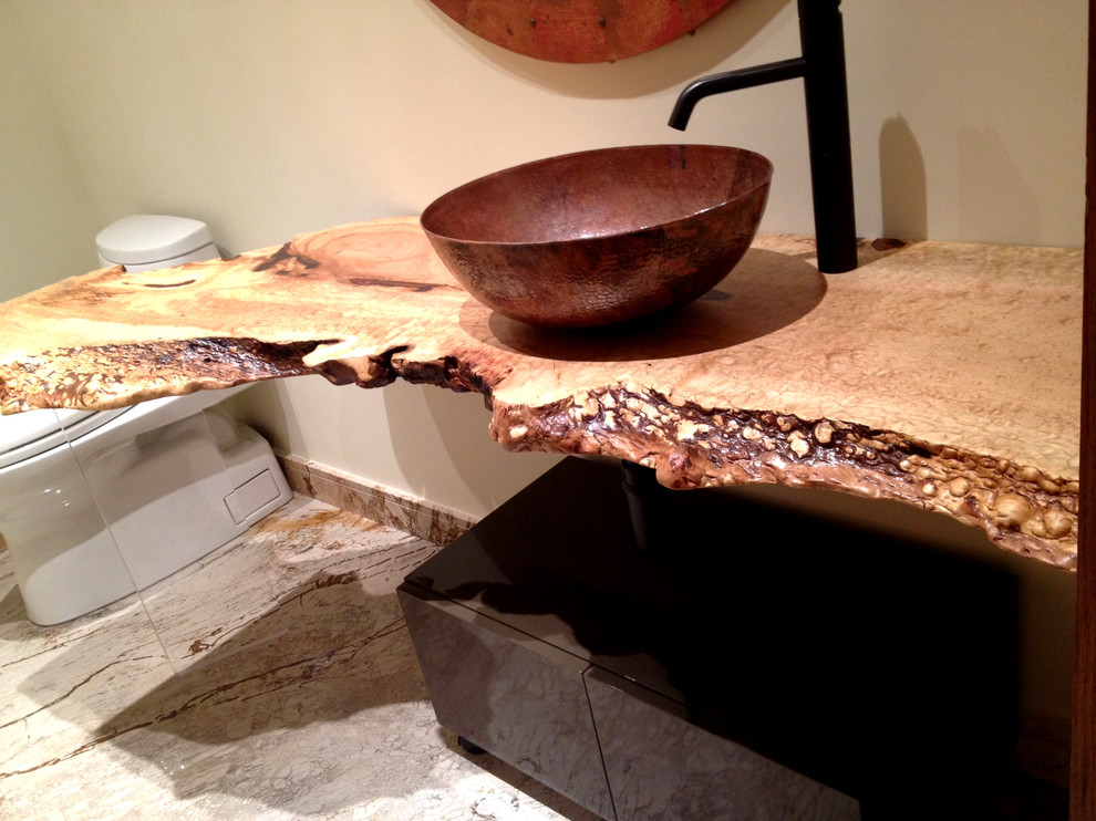 Mountain style kitchen photo in Toronto with a vessel sink