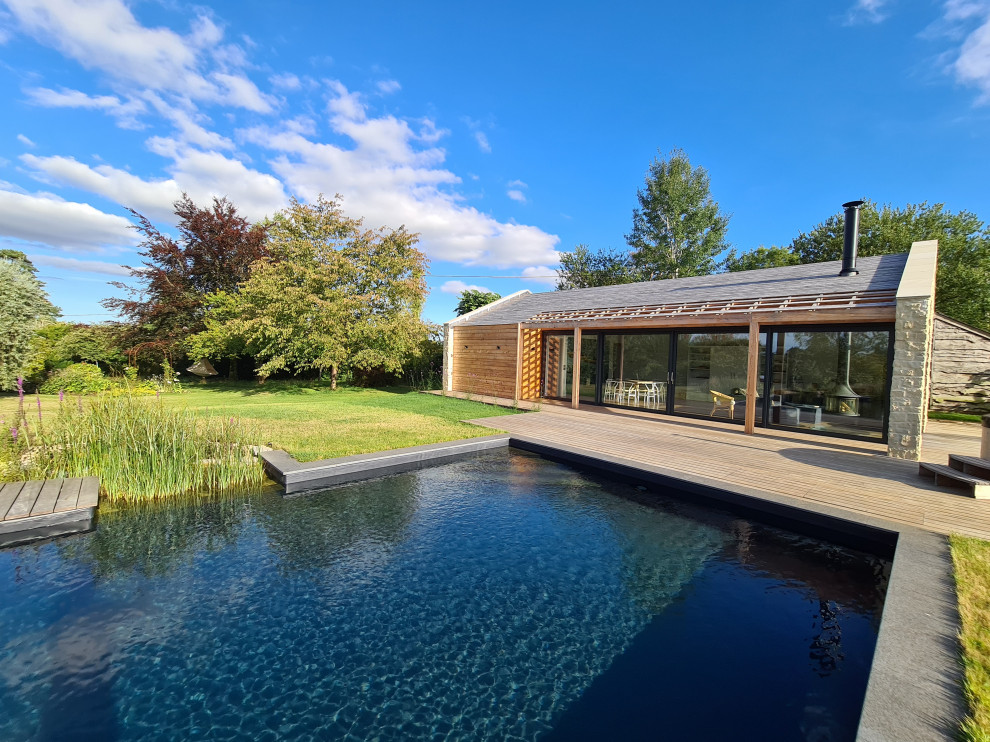 This is an example of a contemporary pool in Wiltshire.