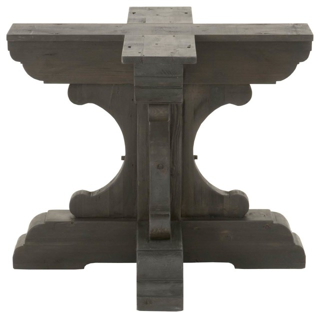 Bastille Round Dining Table Base Black Wash Pine Traditional Bastille Round Dining Table Base Black Wash Pine