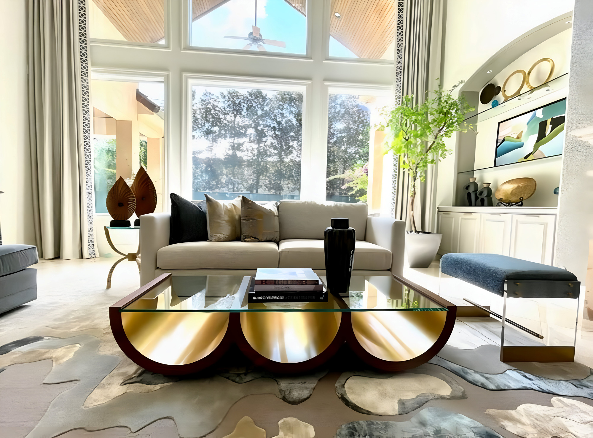 Inspiration for a transitional living room remodel in Houston