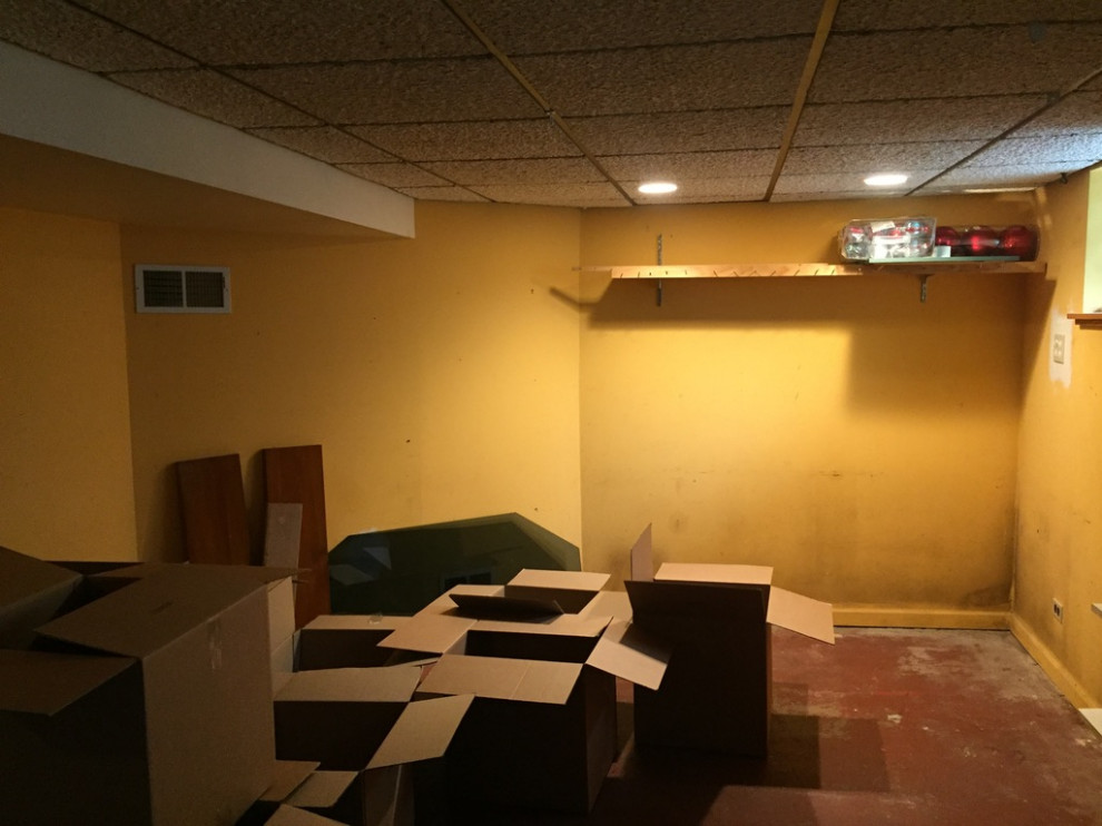Before - Dark Basement Transformation