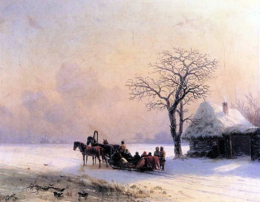 Ivan Constantinovich Aivazovsky Winter Scene Wall Decal, 21x28