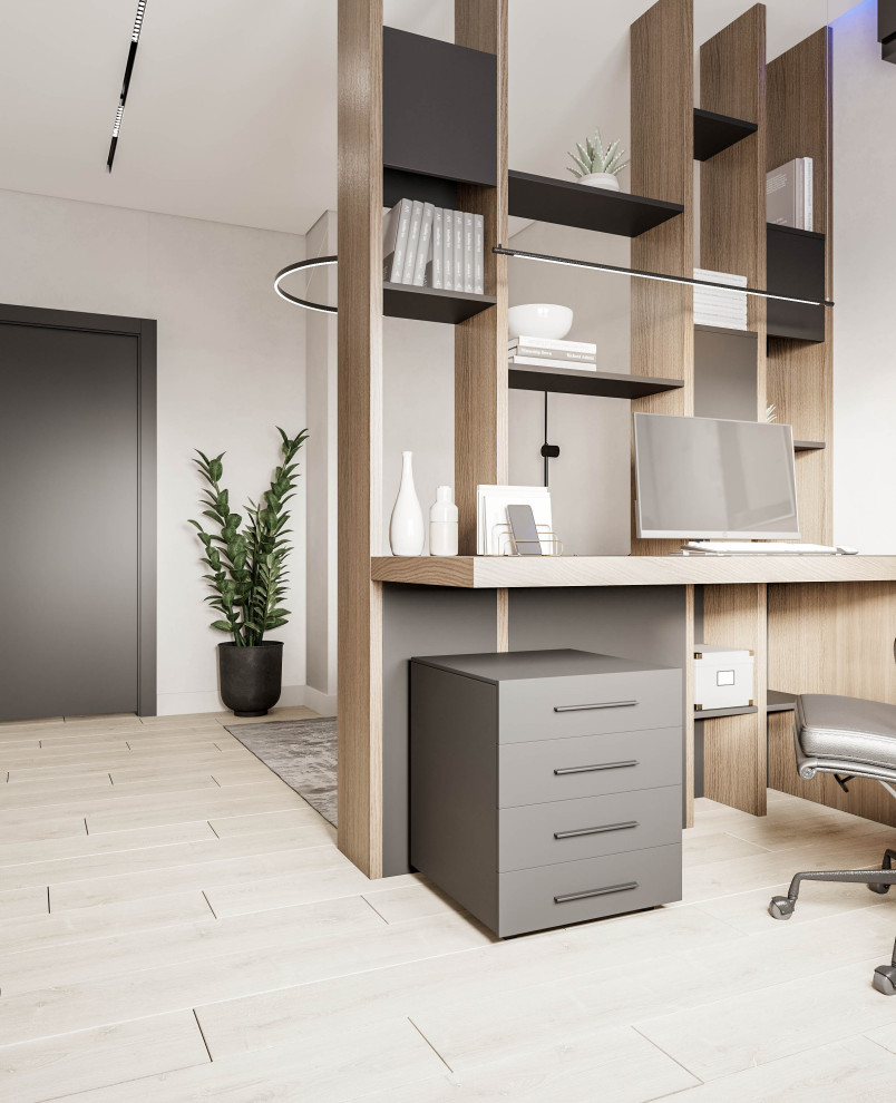 Гостиная, спальня и балкон в современной квартире