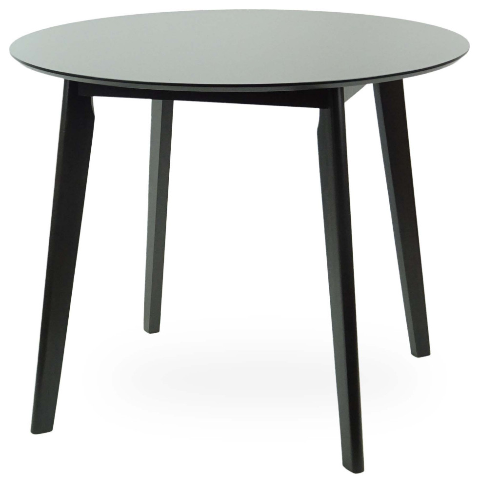 Yumiko Solid Wood Round Dining Table Kitchen Modern, Espresso Color