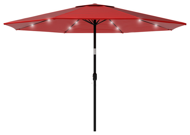 Pure Garden 10 Patio Umbrella With Solar Led Light Contemporary Outdoor Umbrellas By Trademark Global