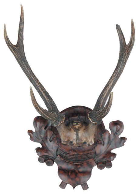 Medium Antler Plaque - Rustic - Wall Sculptures - by Lodgeandcabins | Houzz