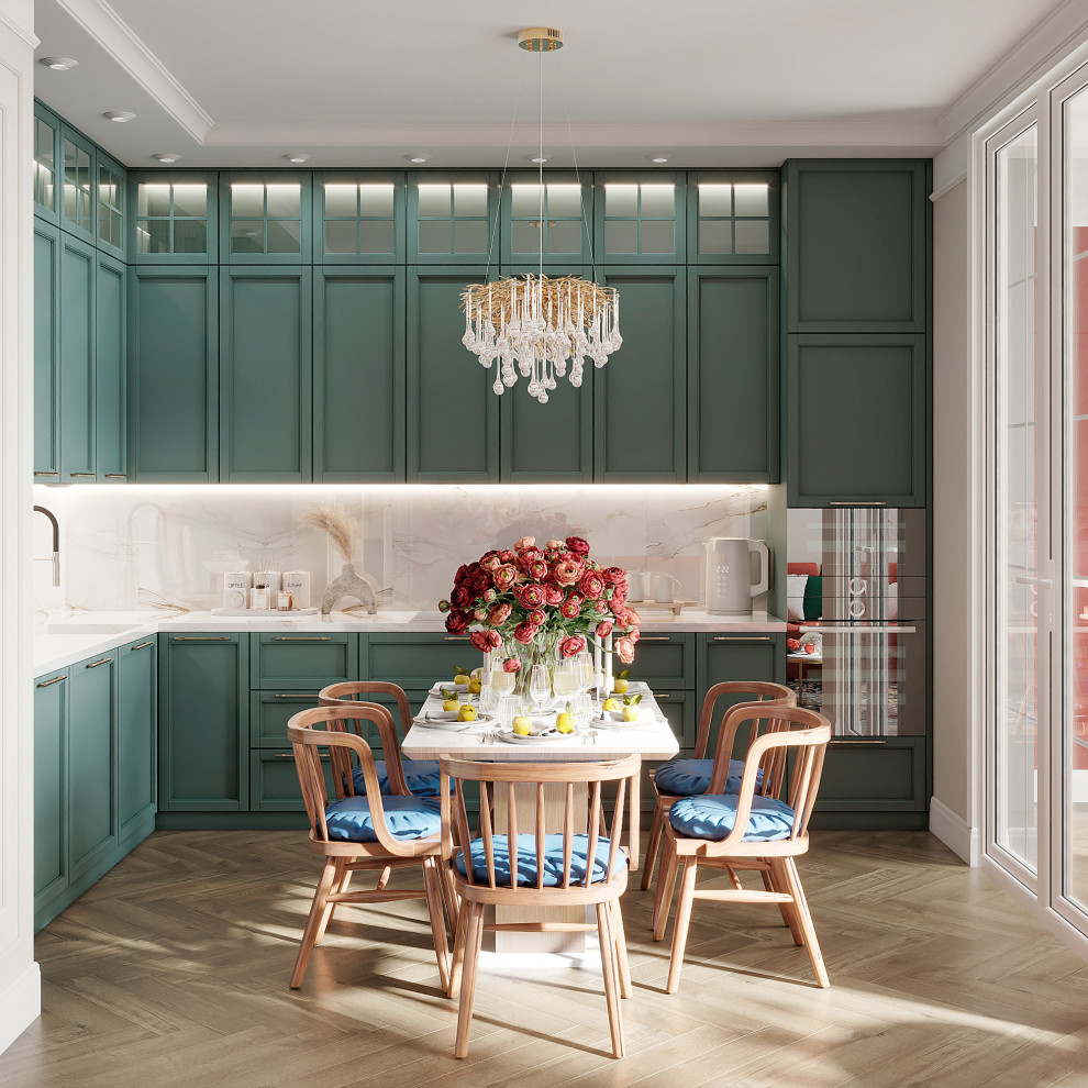 Утонченный проект с использованием разных стилей для семьи с двумя детьми