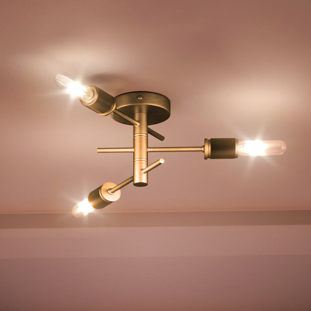 Luxury Mid Century Modern Ceiling Light, Olde Brass, UEX2160