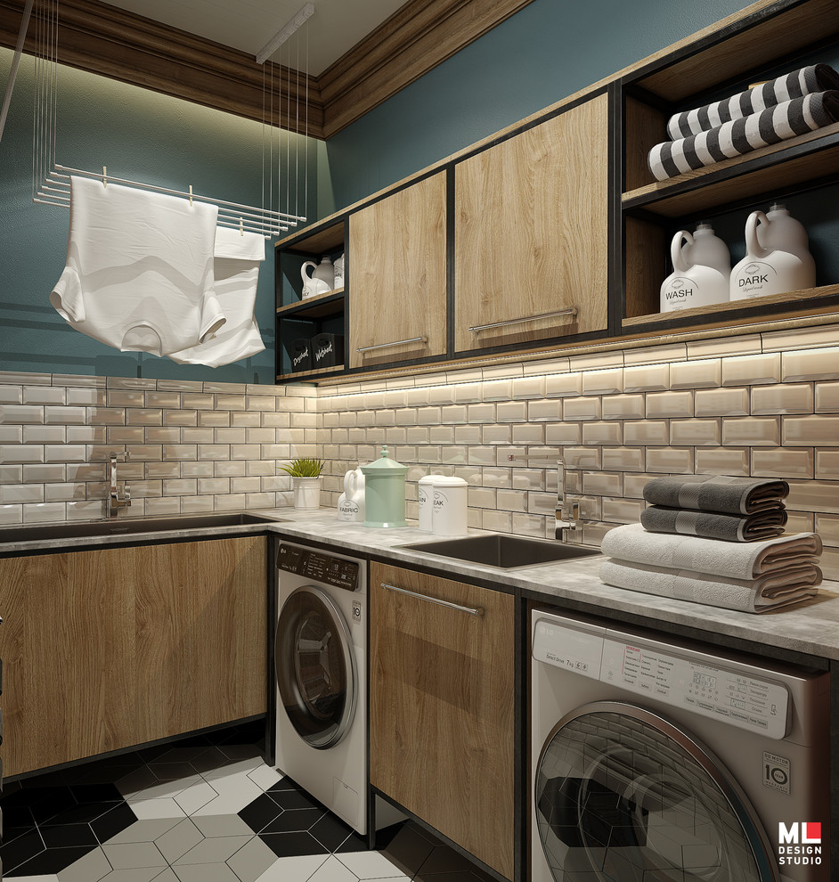 Интерьер трехэтажного дома. Цокольный этаж.