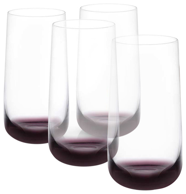 Black Swan Crystal Highball Glasses 18.2 oz, Set of 4 Contemporary