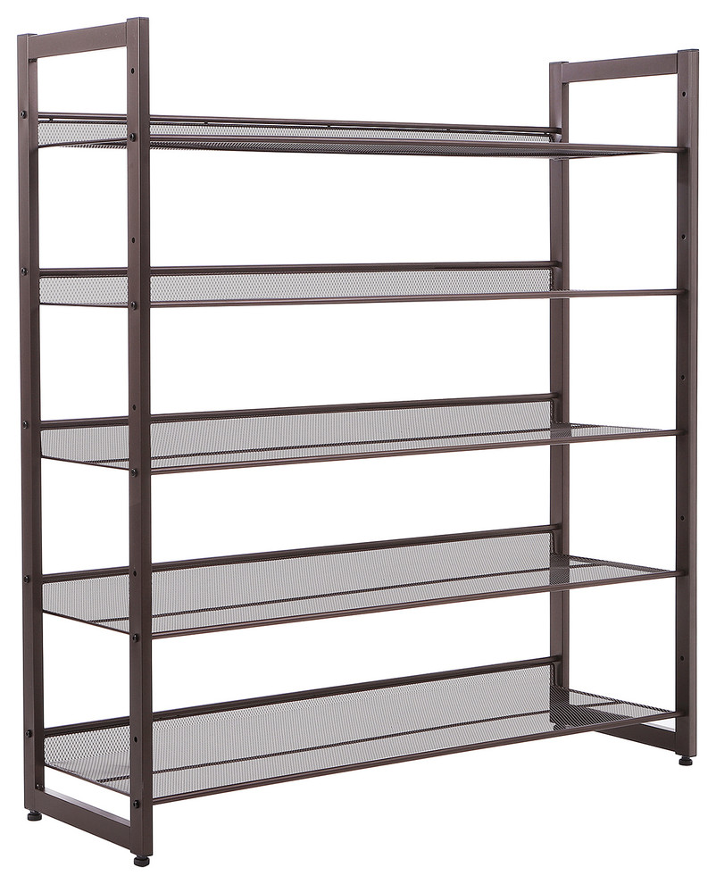5Tier Metal Shoe Rack Adjustable to Flat or Slant Shoe Organizer