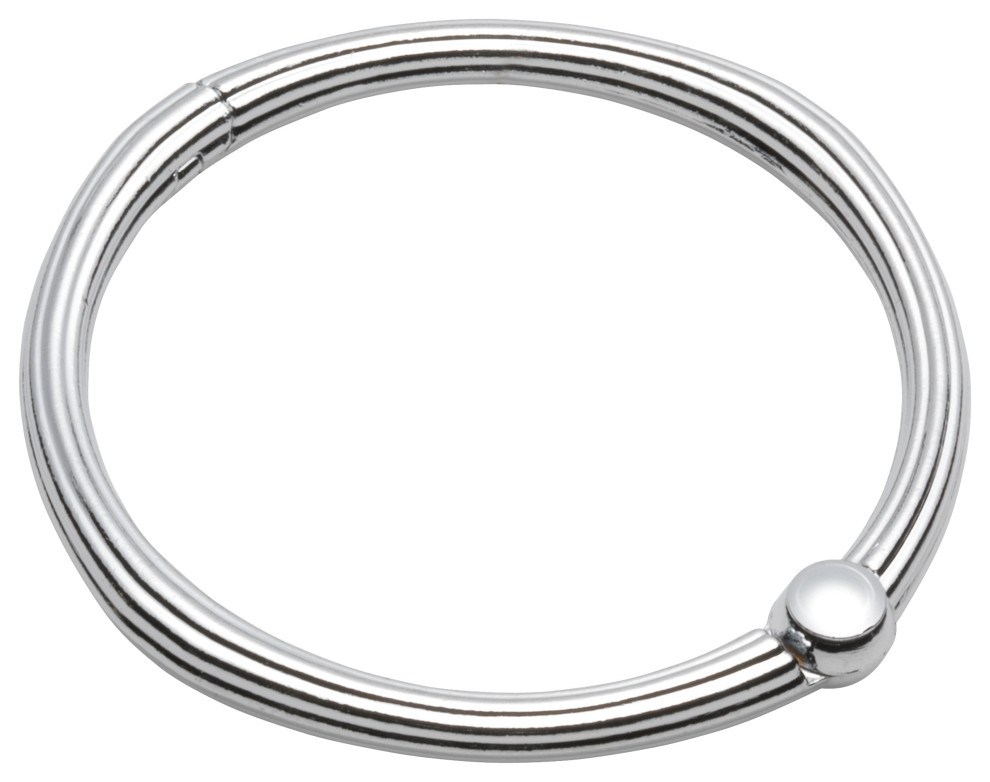 "O" Shower Curtain Hooks in Chrome Contemporary Shower Curtain