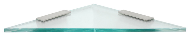 6" Triangle Glass Shelf with (2) 4" Ractangular Clamps