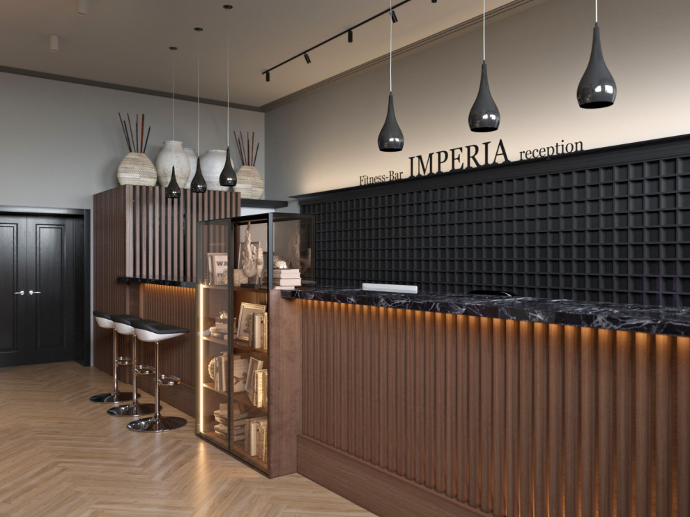 Проект зоны ресепшен в спотривном клубе