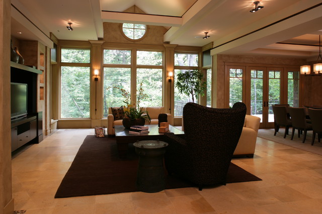 Prairie Style in the Woods - Traditional - Living Room - Minneapolis ...