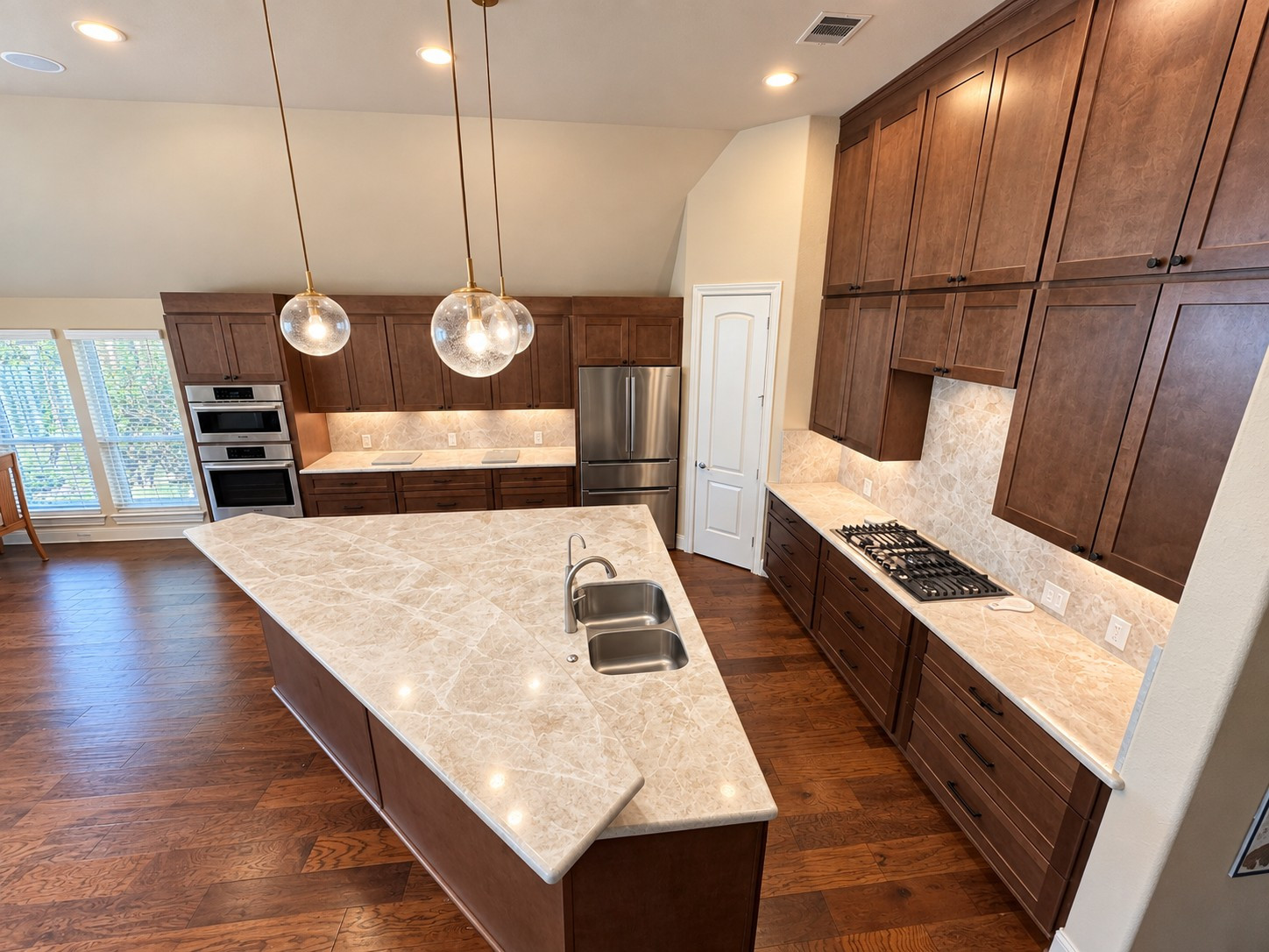 Contemporary Kitchen Remodel with Oversized Island in Cypress, TX