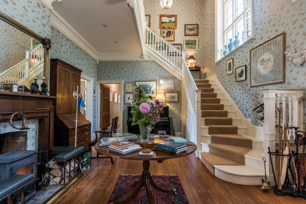 Example of a large french country entry hall design in Gloucestershire