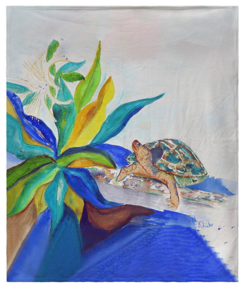 Betsy Drake Turtle & Lily Throw