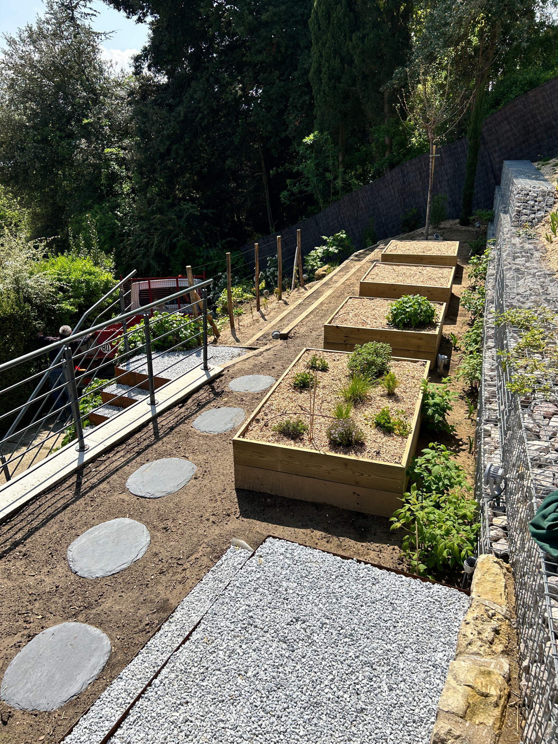 Jardin sur les falaises rocheuses