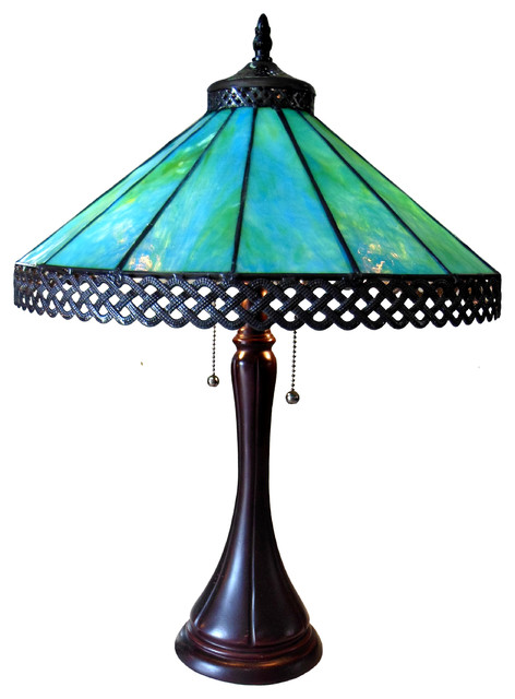 Mila Tiffany Style 2 Light Table Lamp 16 Shade Antique Bronze Mila Tiffany Style 2 Light Table Lamp