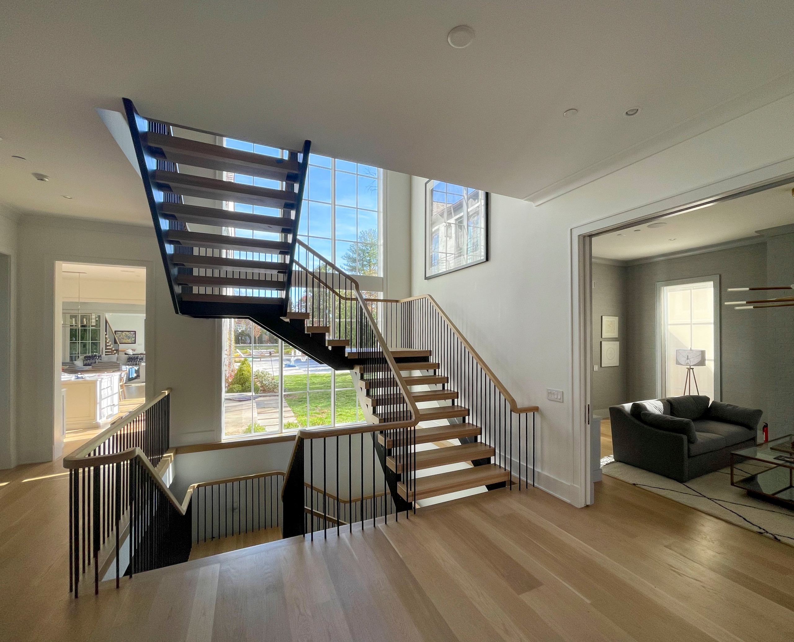 96_Dramatic cantilevered no-riser staircase, Bethesda, MD 20814