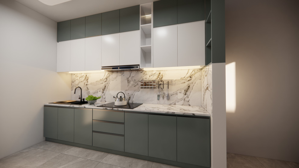 Design ideas for a contemporary kitchen in Hyderabad.