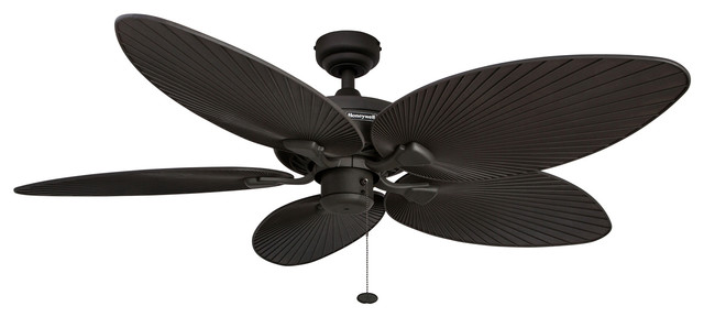 52 Palm Island Bronze Ceiling Fan With Palm Blades