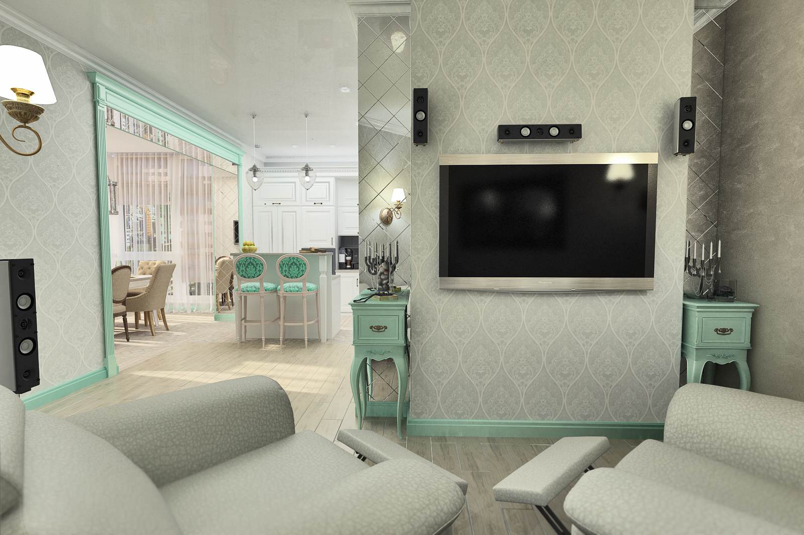 Дизайн интерьеров 3х комнатной квартиры.Классика.