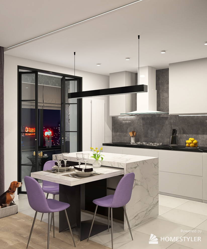 Проект двухкомнатной квартиры в современном стиле