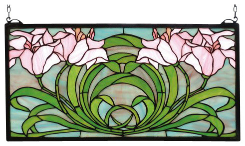 Meyda Tiffany 79950 Stained Gl Window Garden Flowers Meyda 22 X11 Calla Lily Stained Gl Window