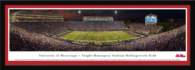 Ole Miss Rebels Panoramic Poster Vaught Hemingway Stadium Select Frame