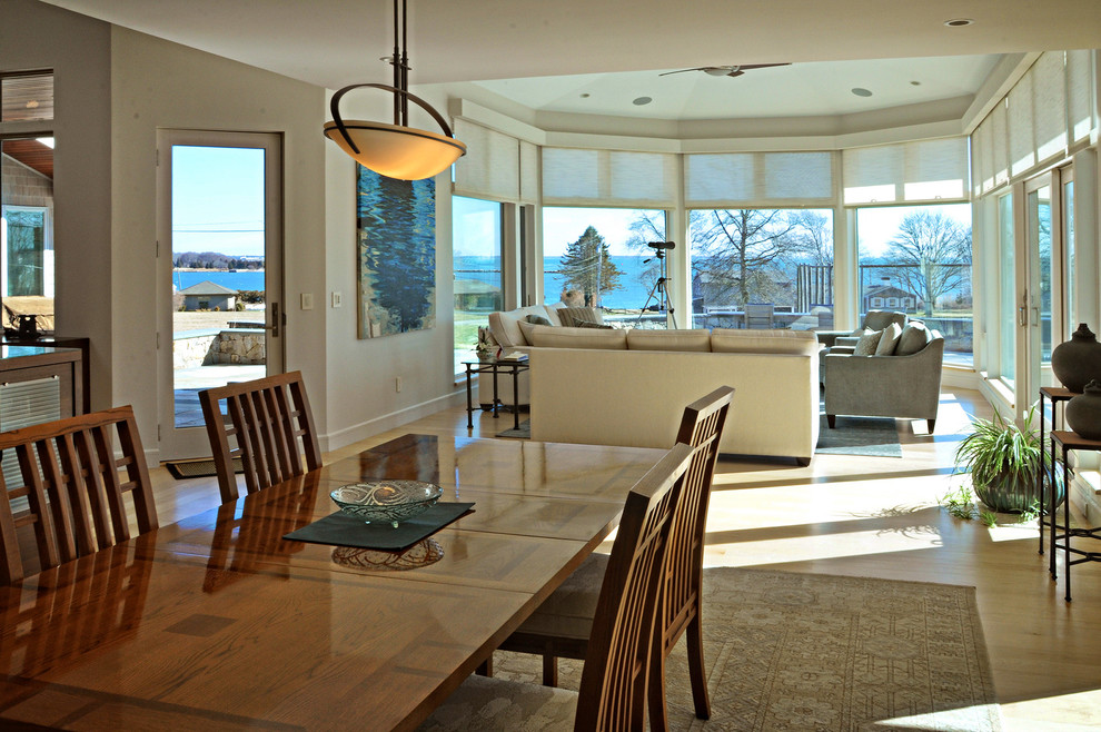Photo of a contemporary dining room in Boston.