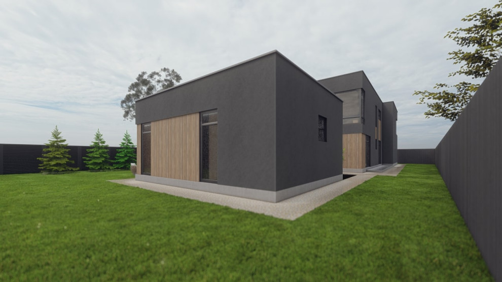 Проект дома с плоскими кровлями