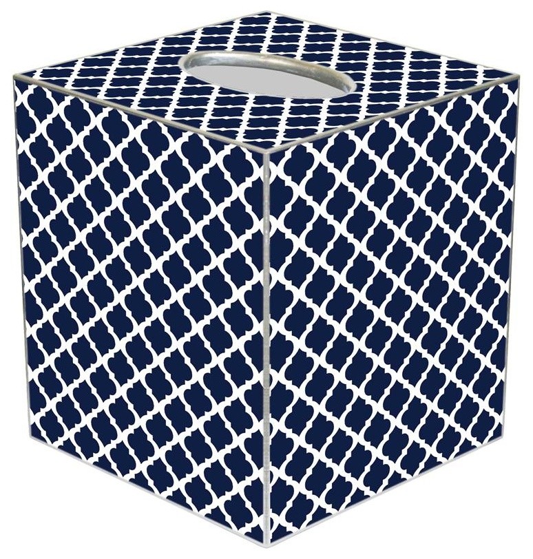 navy blue tissue box cover