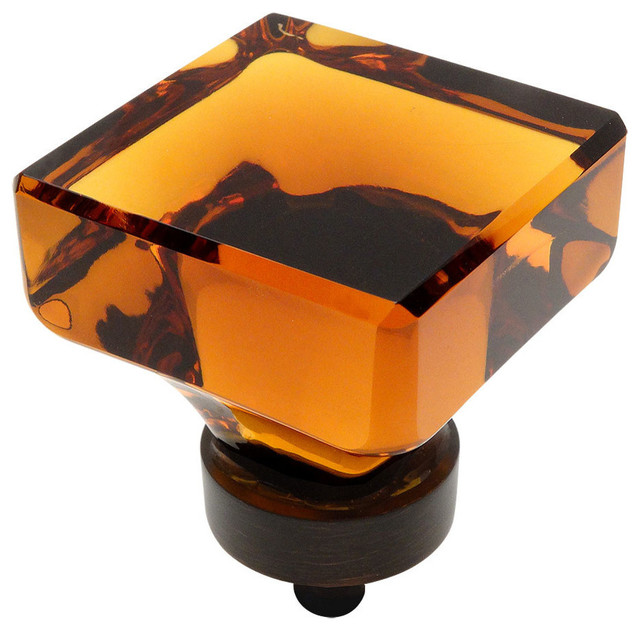 Cosmas 6377orb Oil Rubbed Bronze And Glass Square Cabinet Knob