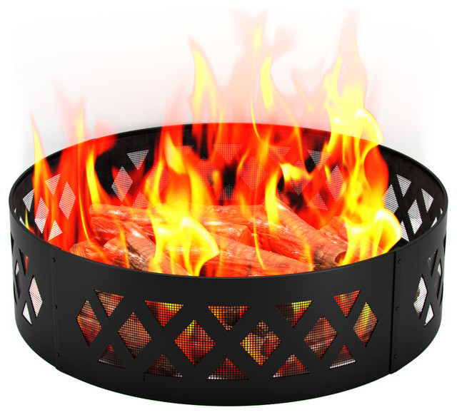 Crossweave 38 Backyard Light Wood Fire Ring Transitional