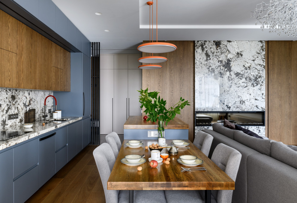 Натуральные материалы в интерьере трехкомнатной квартиры