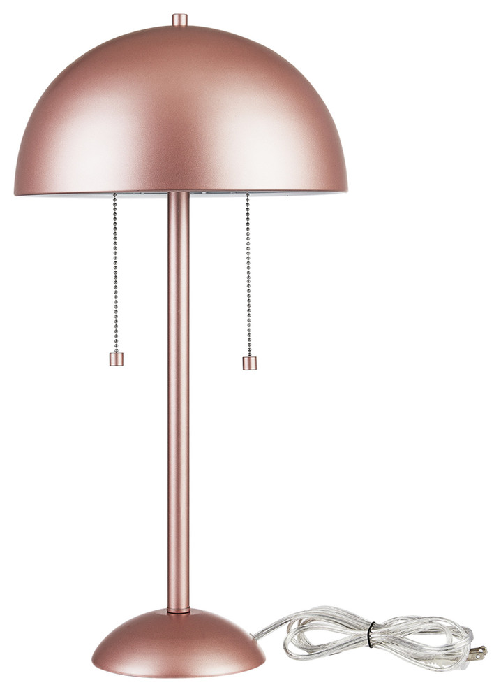 Novogratz x Globe Electric Haydel 21" 2-Light Table Lamp, Matte Rose Gold