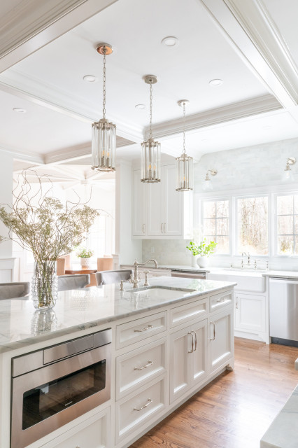 Bright White Bespoke Kitchen transitional-kitchen