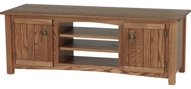 Solid Oak Mission Style Tv Stand With Cabinet Traditional Solid Oak Mission Style Tv Stand With Cabinet Chesnut