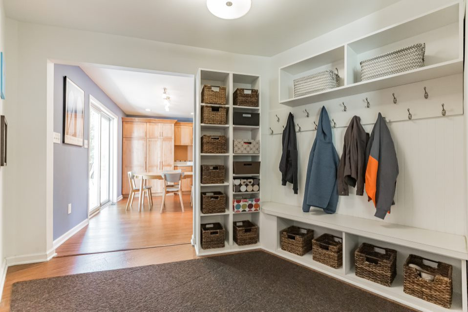 Example of a transitional home design design in Philadelphia