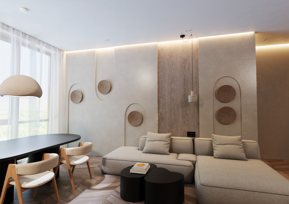 Дизайн-проект квартиры 62м2 ЖК Манхэттен Челябинск, стиль джапанди