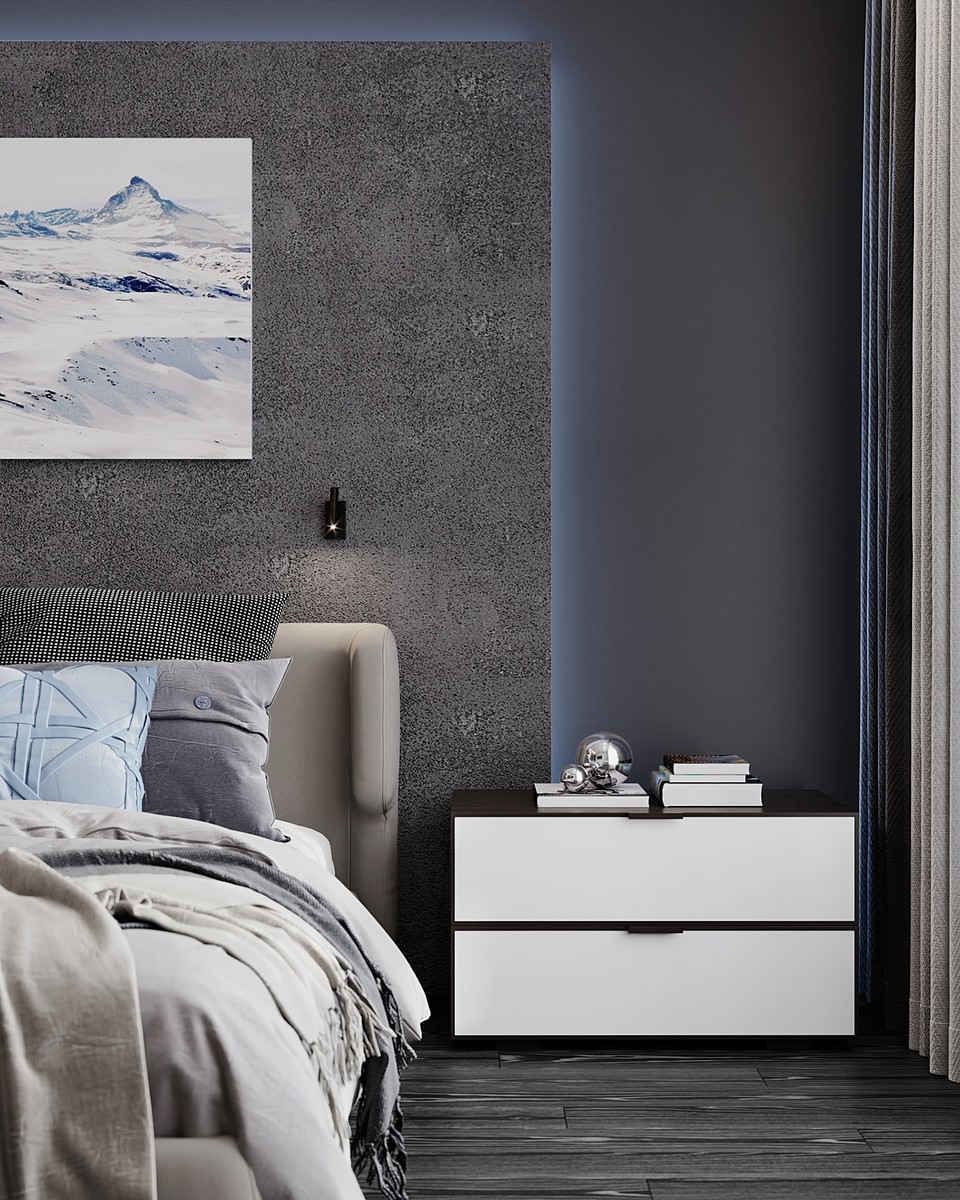 Интерьер квартиры в современном стиле, ЖК «Остров», 90 кв.м.