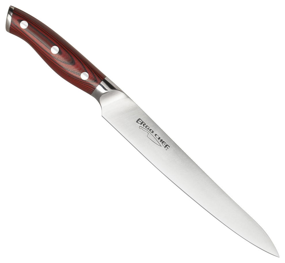 Ergo Chef Crimson 8" Carving Knife, Red G10 Handle