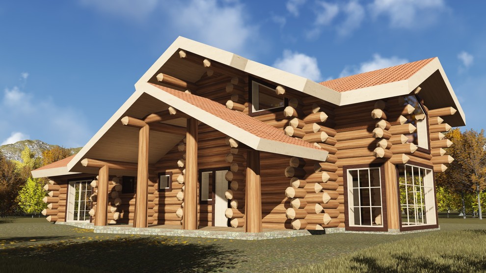 Баня 156м2 из бревна 400мм — проект 601