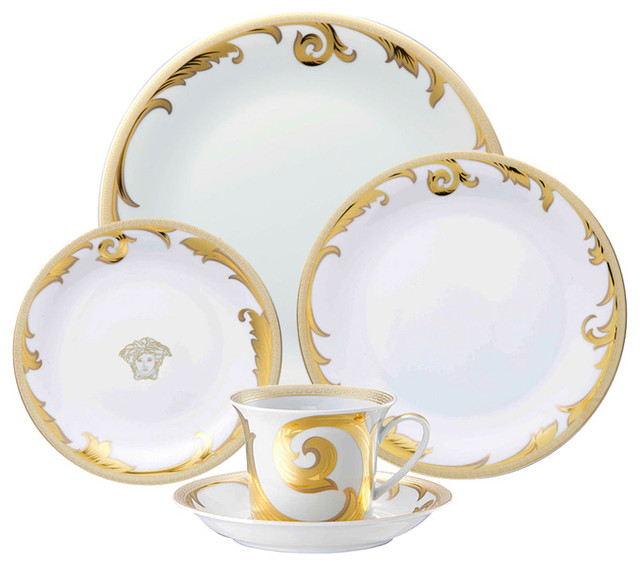 Versace Arabesque Gold 5pc Place Setting - Traditional - Dinnerware ... Versace Arabesque Gold 5pc Place Setting - Traditional - Dinnerware ...