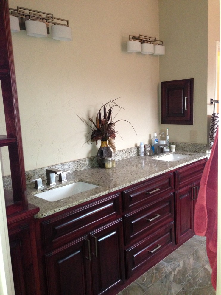 Master Bathroom Remodel with marble and new tub Traditional